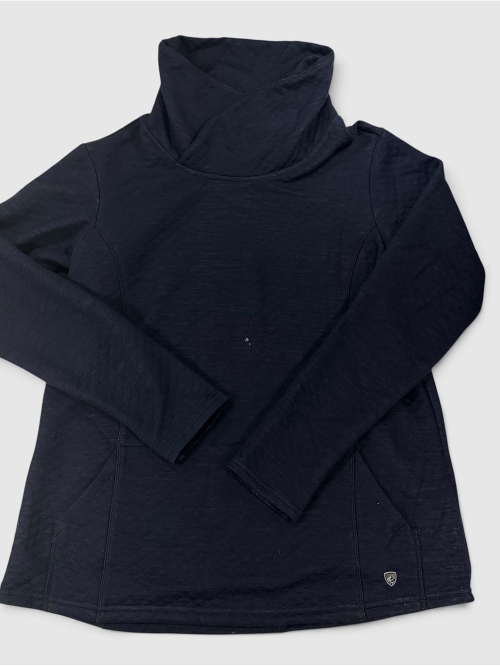 KÜHL Athena Pullover Quilted Cowl Neck Navy XL